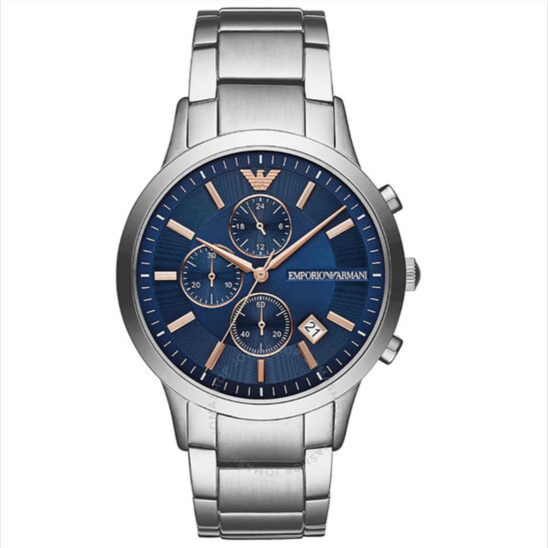 EMPORIO ARMANI Renato Chronograph Quartz Blue Dial Men's Watch