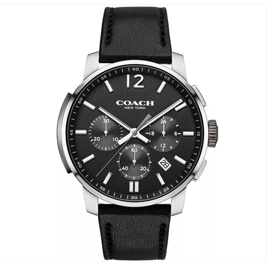 COACH Bleecker 14602014 Men's Chronograph Wristwatch Black Dial & Leather