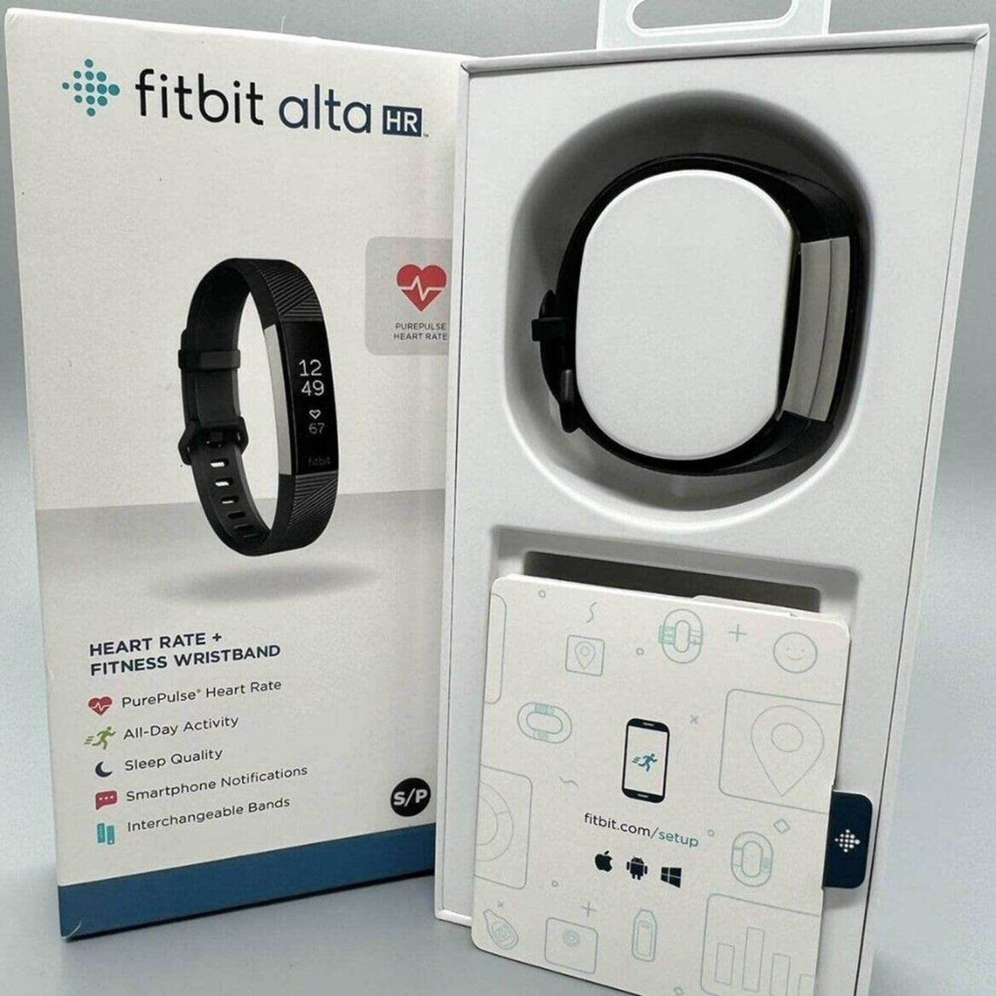 Fitbit Alta HR Fitness Wristband Activity & Heart Monitor Black Small FB408