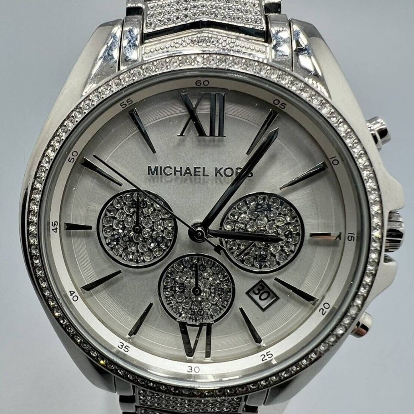 MICHAEL KORS Women's Chronograph Whitney Stainless Steel Pavé Bracelet Watch