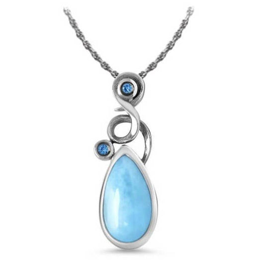 Marahlago Lyric Larimar 925 Sterling Silver Necklace