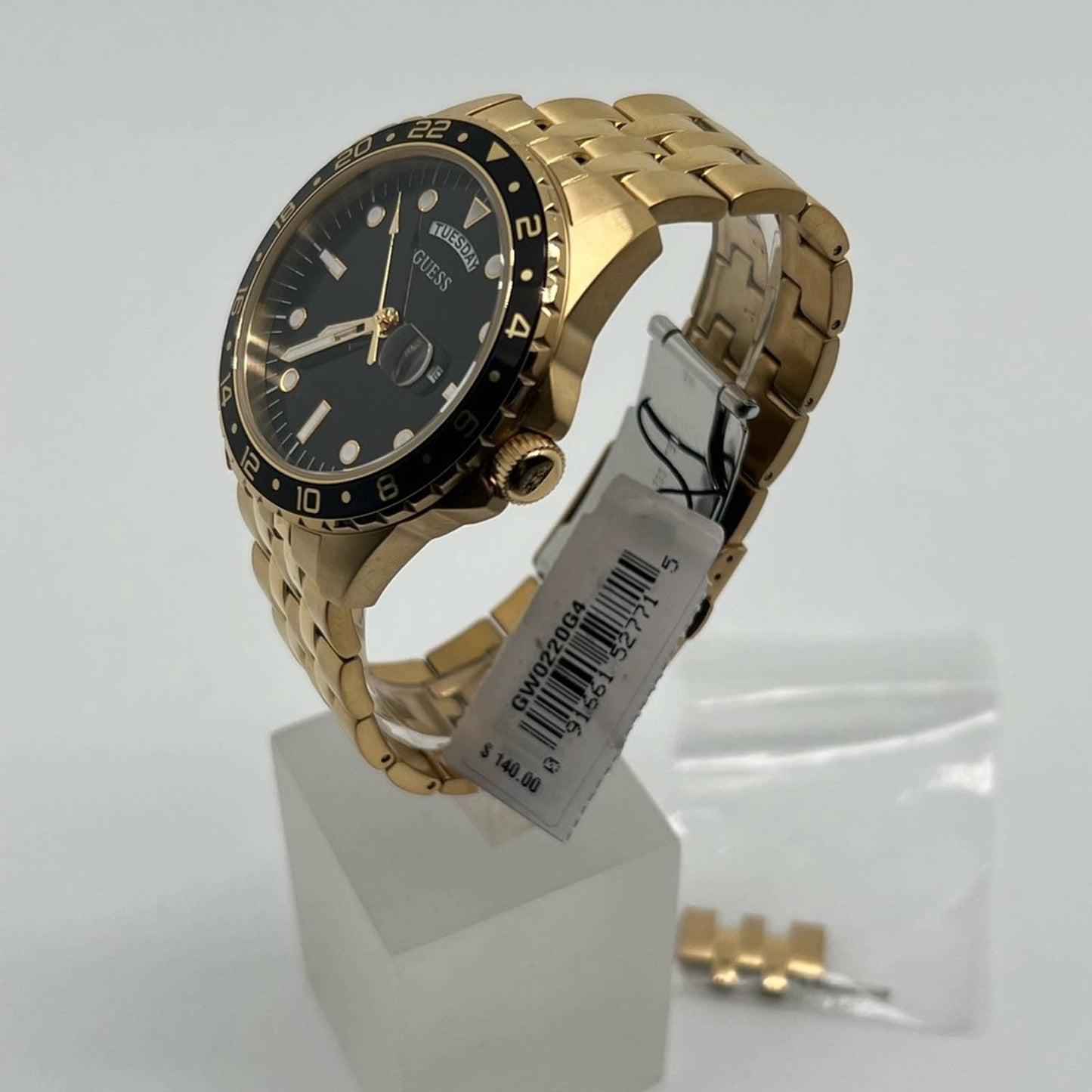 Guess Gold-Tone and Black Sport Watch