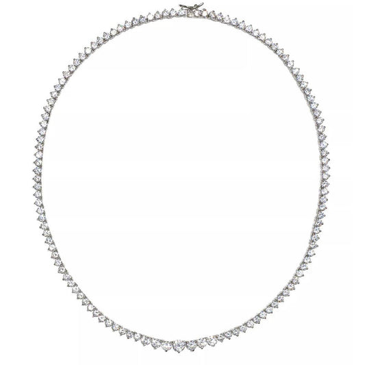 Macy's Cubic Zirconia Graduated Tennis 16" Collar Necklace in Sterling Silver