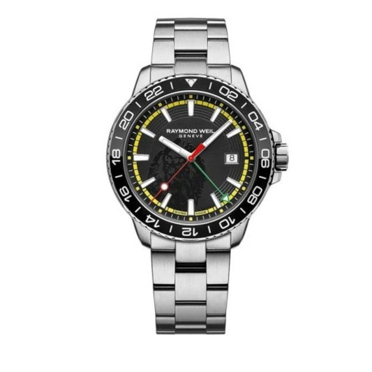 RAYMOND WEIL Tango GMT Bob Marley Limited Edition Black Dial SS Watch