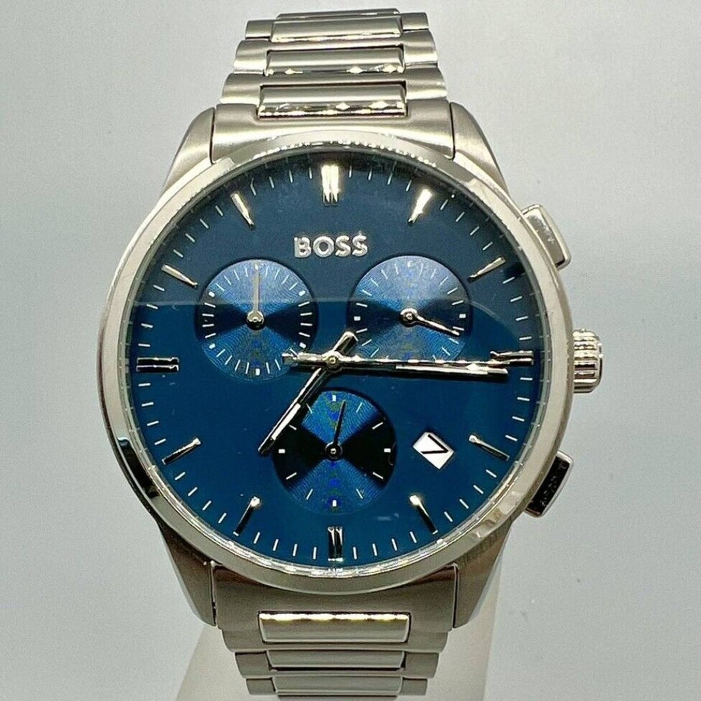 Hugo Boss Dapper Chronograph Blue Dial Stainless Steel Bracelet Watch | 43mm | 1