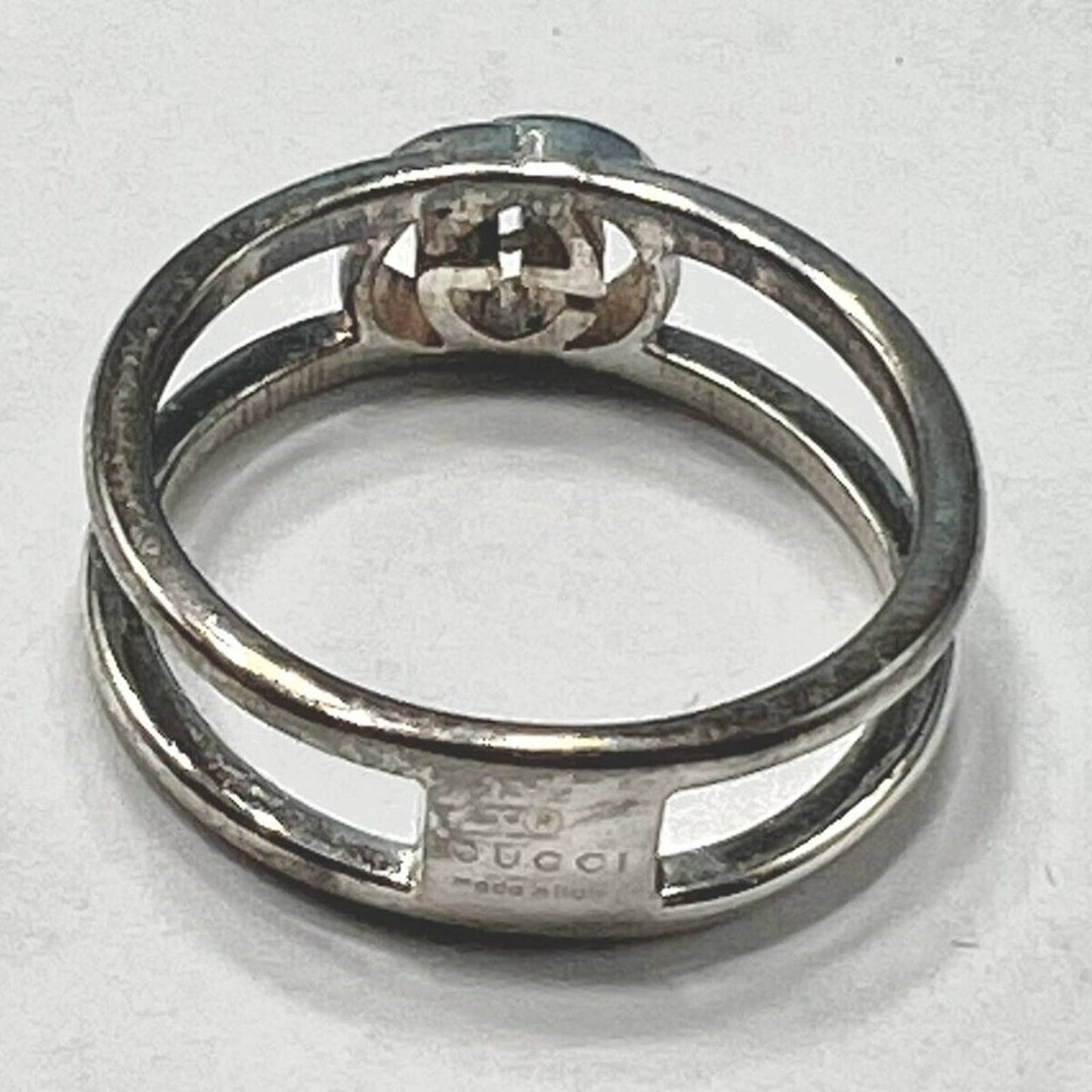 Gucci Double G Ring 925 Sterling Silver Size 12 (US 6)