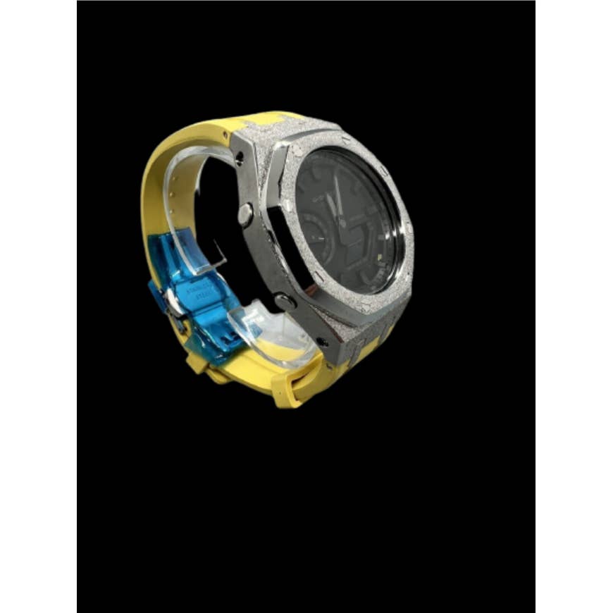 G-Shock GA2100 CasiOak Royal Oak MOD Frosted Steel Bezel Case & Rubber Strap - Different Color Cases