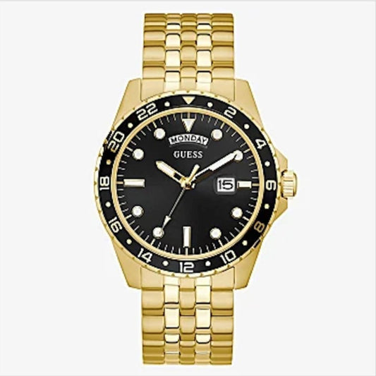 Guess Gold-Tone and Black Sport Watch