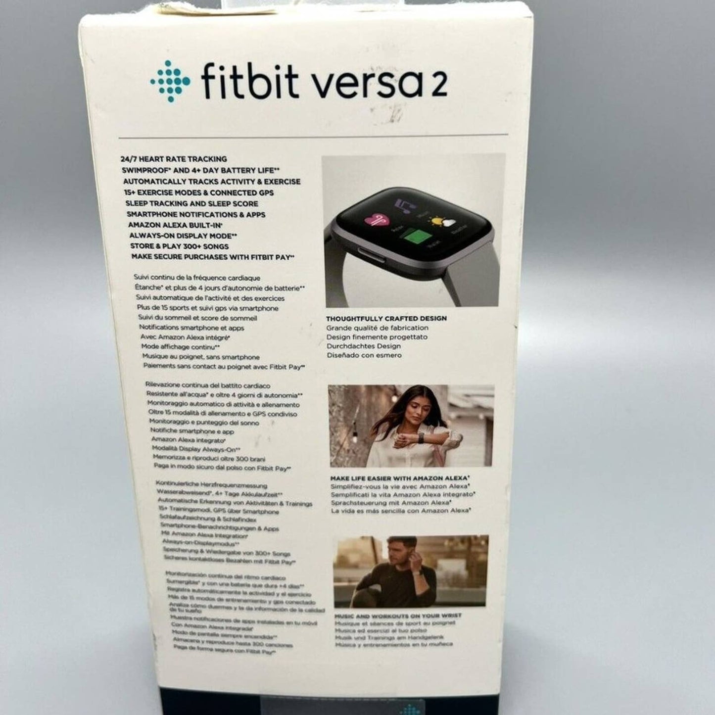 Fitbit Versa Smartwatch with Small & Large Bands - Gray/Silver Aluminum FB504SRG