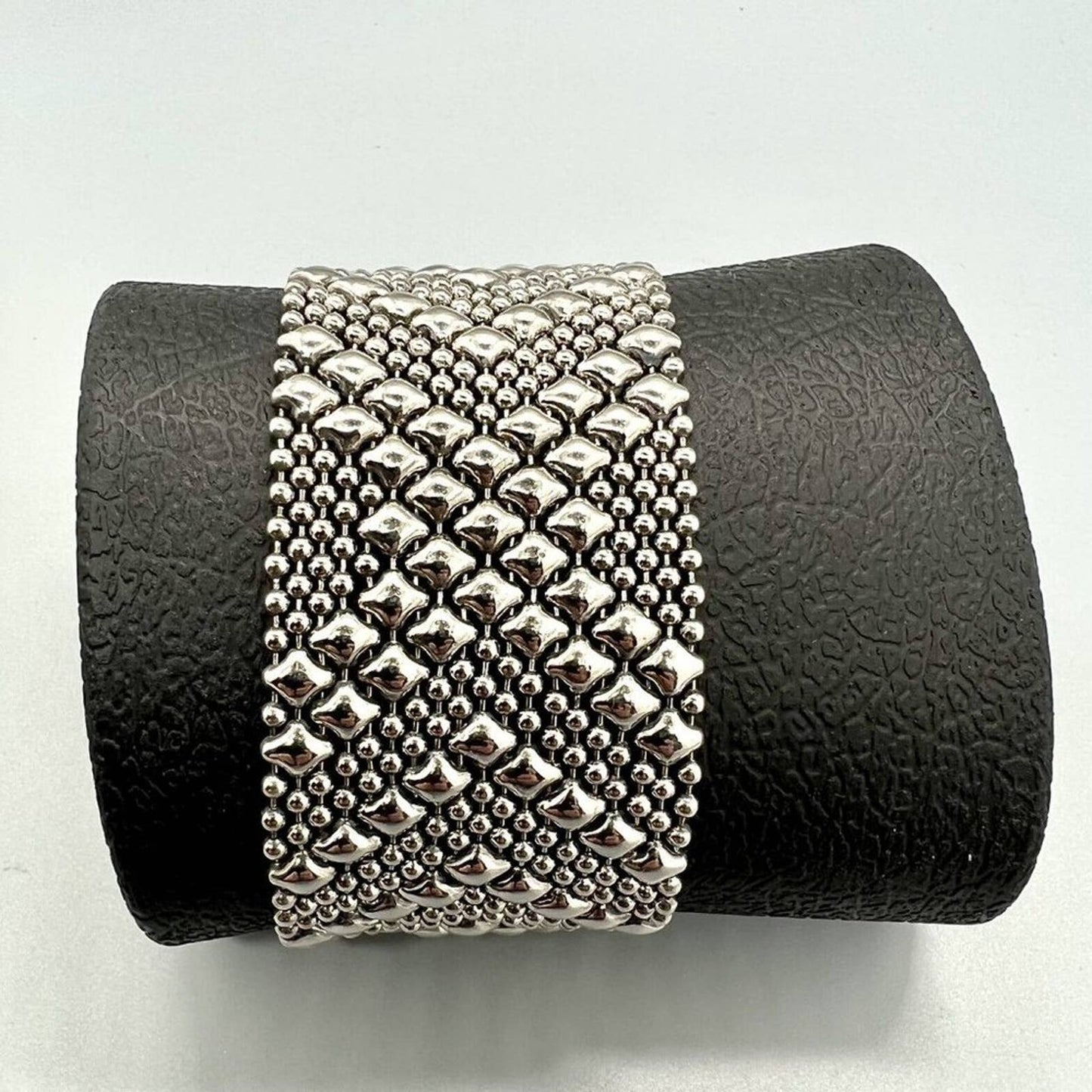 SG Liquid Metal Silver Mesh Cuff Bracelet by Sergio Gutierrez B44