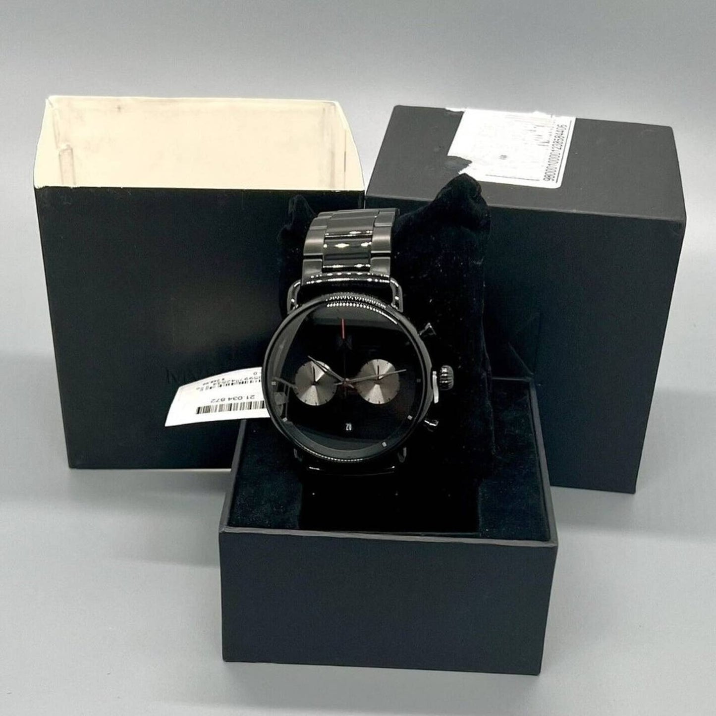 MVMT Phantom Watch With 47mm Black Chronograph Face & Black Bracelet