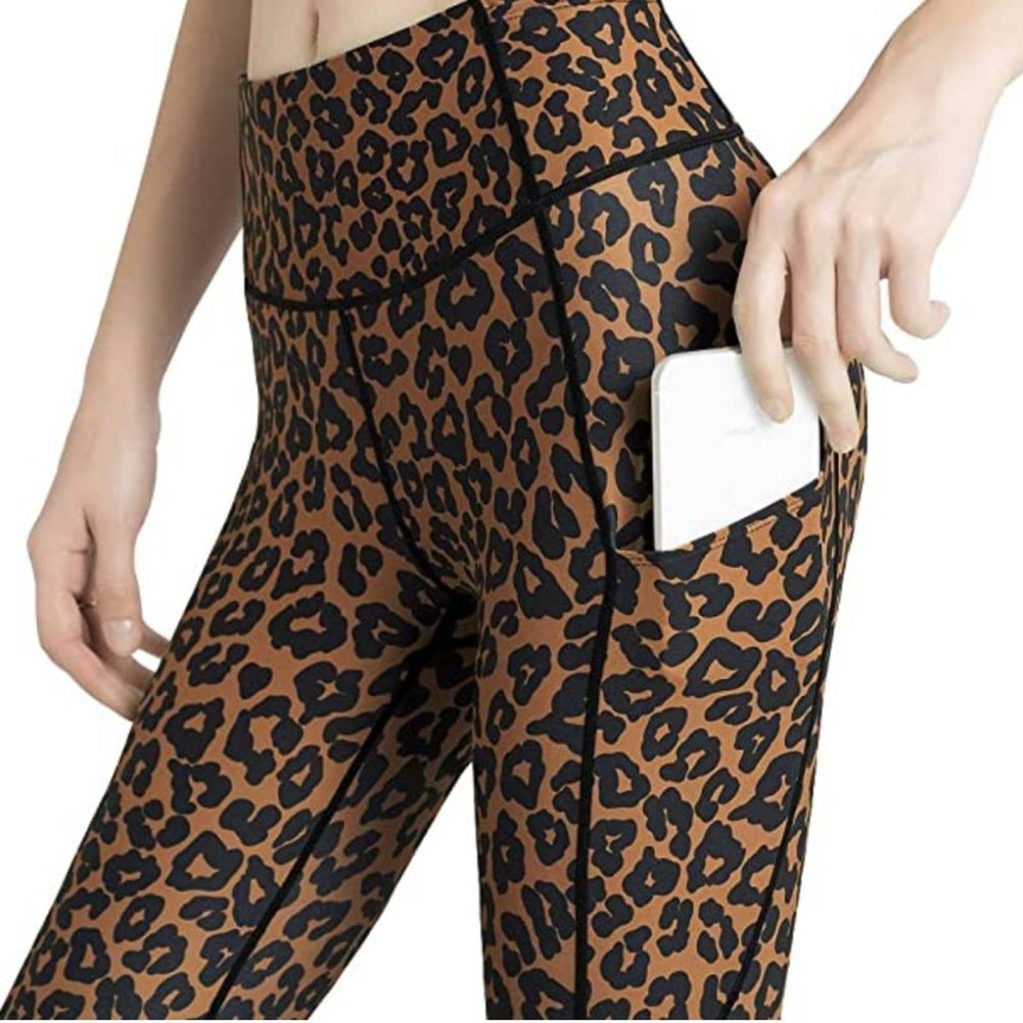 FITTIN Women's Cheetah Workout Capris with Pocket