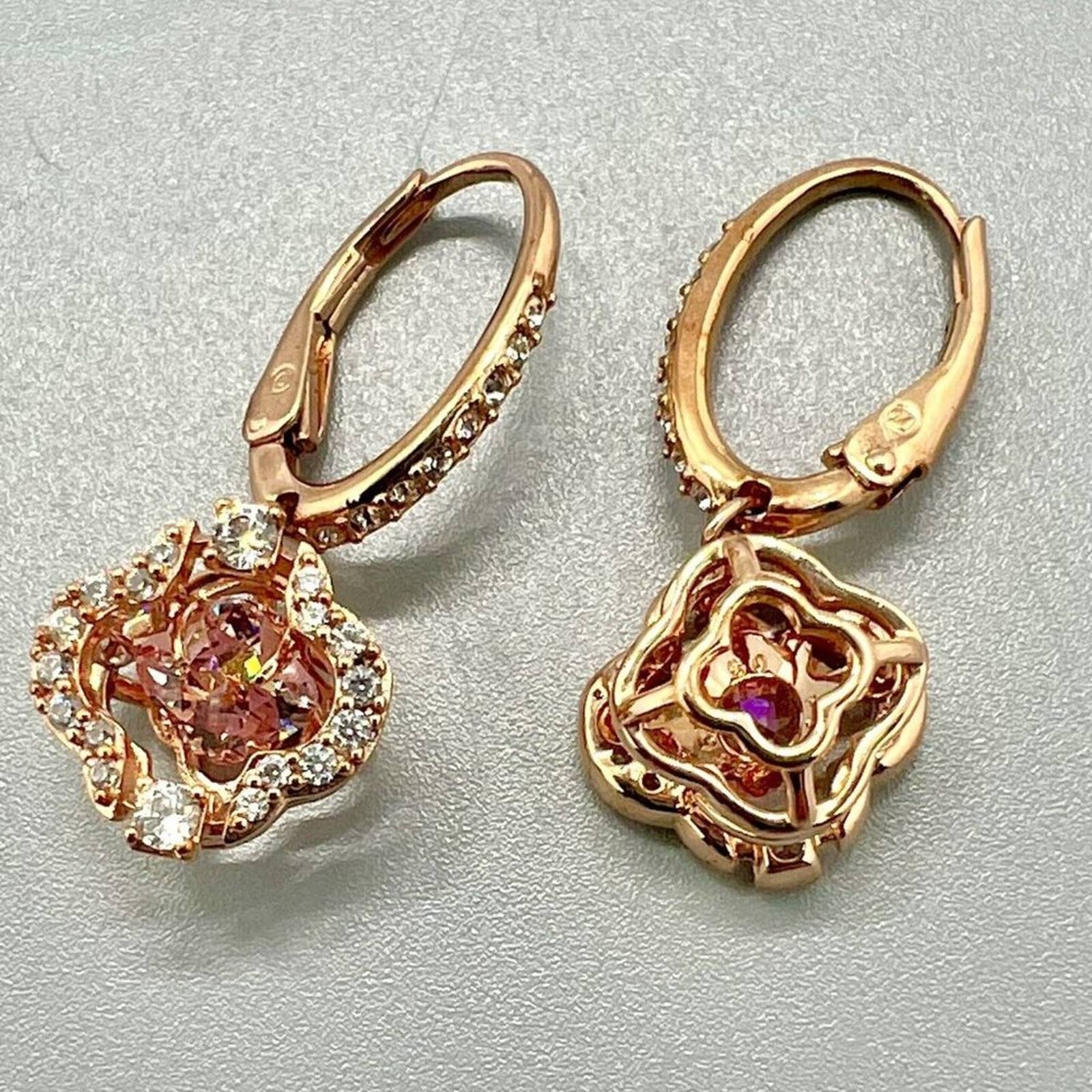 SWAROVSKI 5516477 Rose Gold Pink Sparkling Dance Clover Earrings –  Fashionable Collection Co