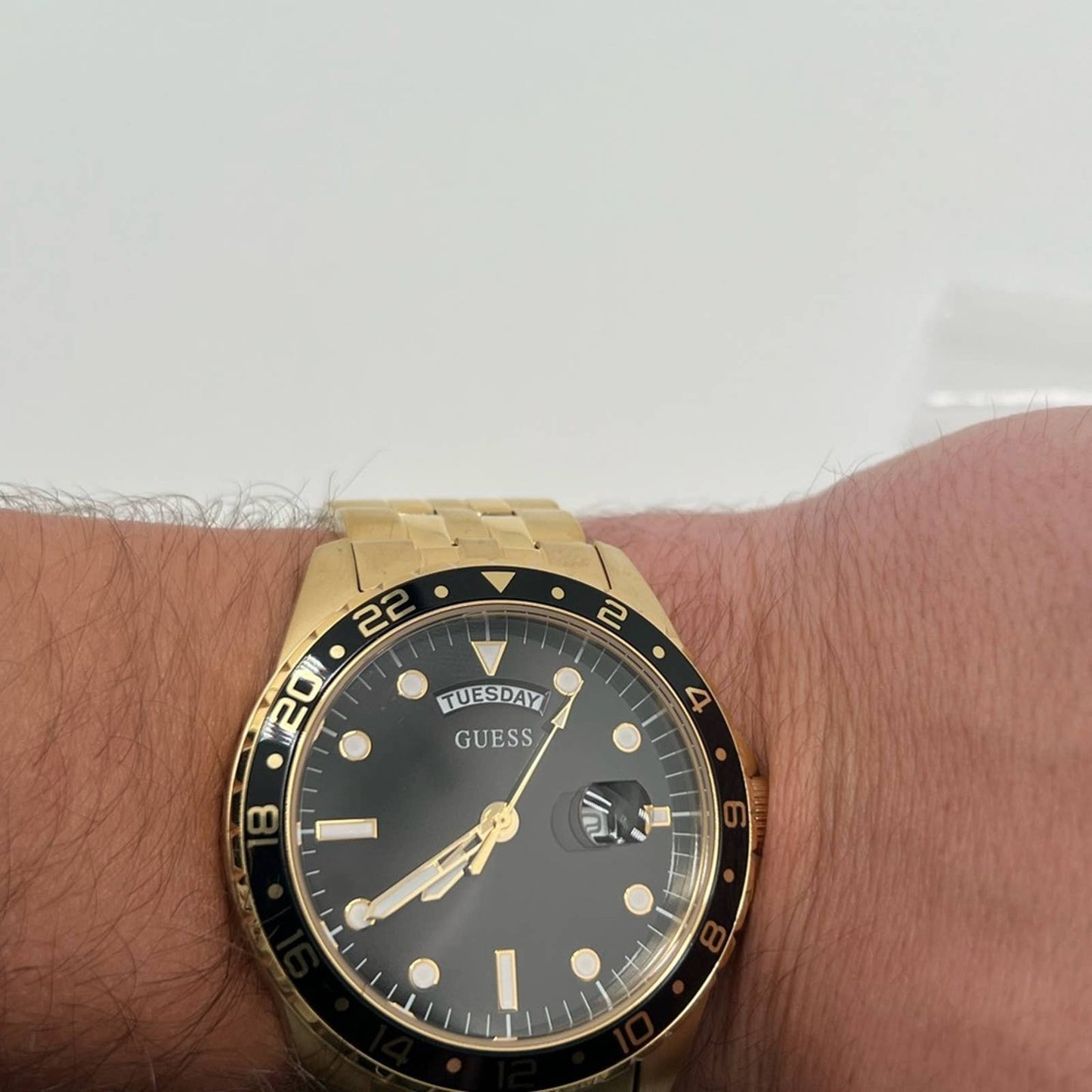 Guess Gold-Tone and Black Sport Watch