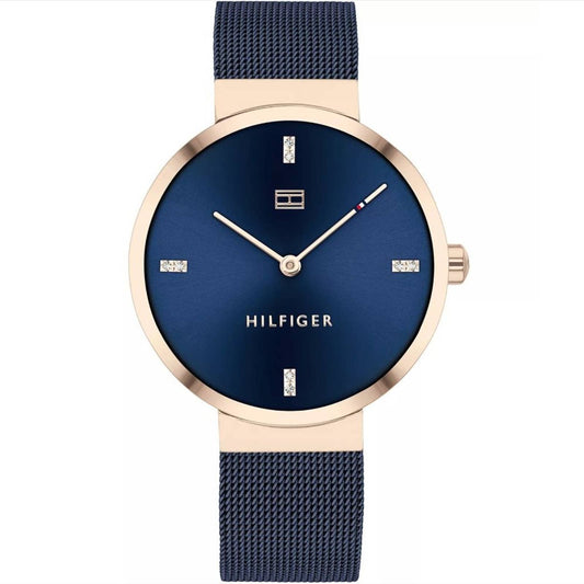 TOMMY HILFIGER Women's Blue Stainless Steel Mesh Bracelet Watch 1782219