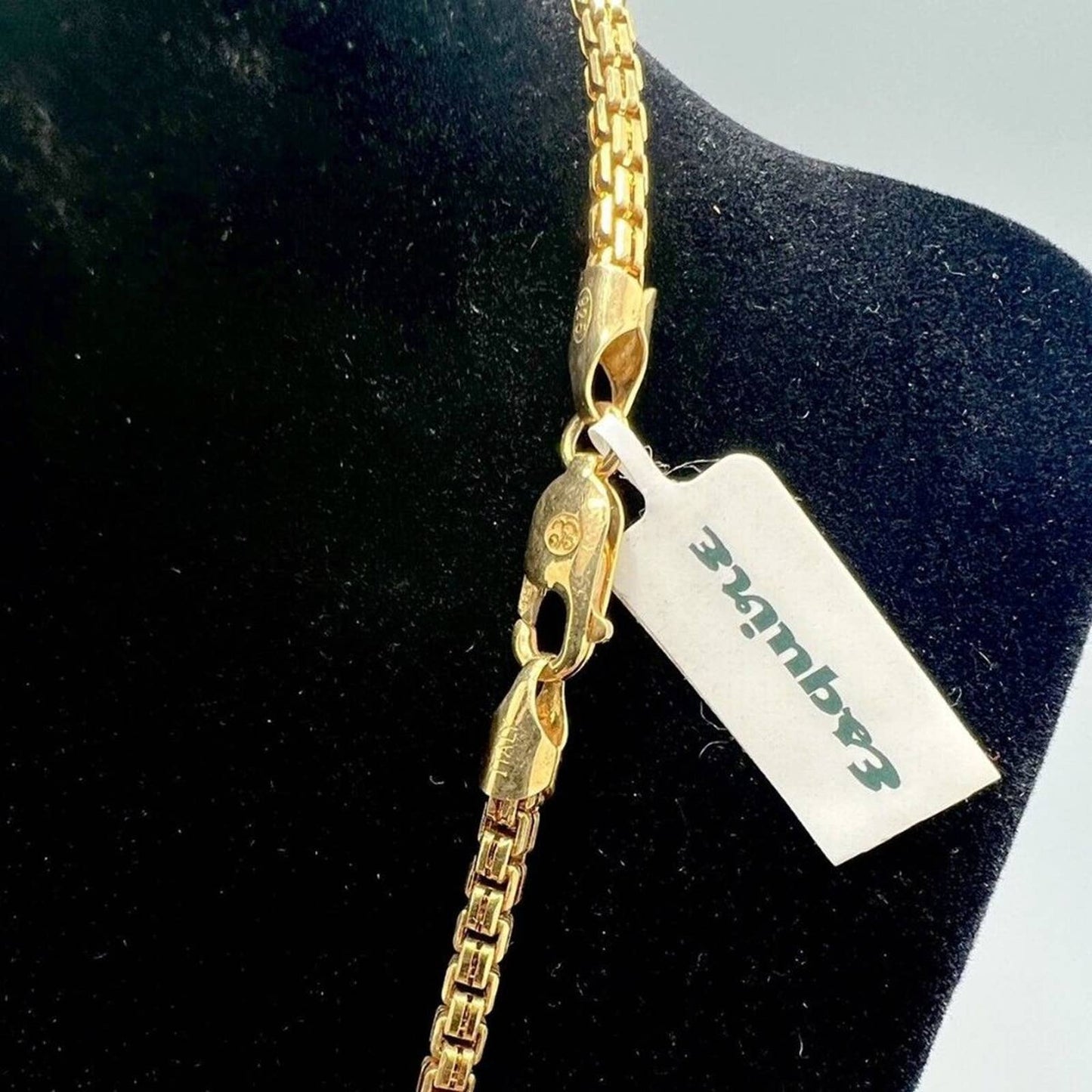 ESQUIRE MEN'S 2-Pc. Set Box Link 22" Chain Necklace & Bracelet Gold Over 925