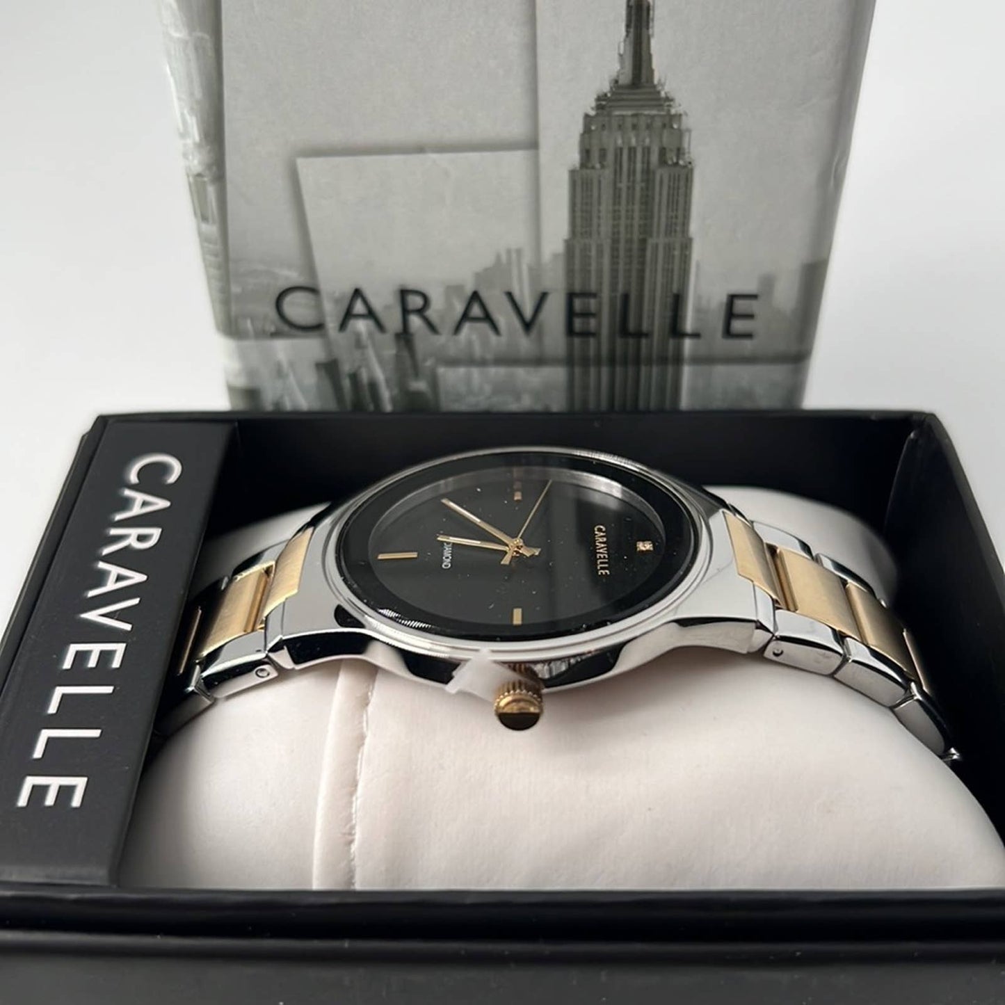 NWT Caravelle Ladies Two-Tone Diamond Watch