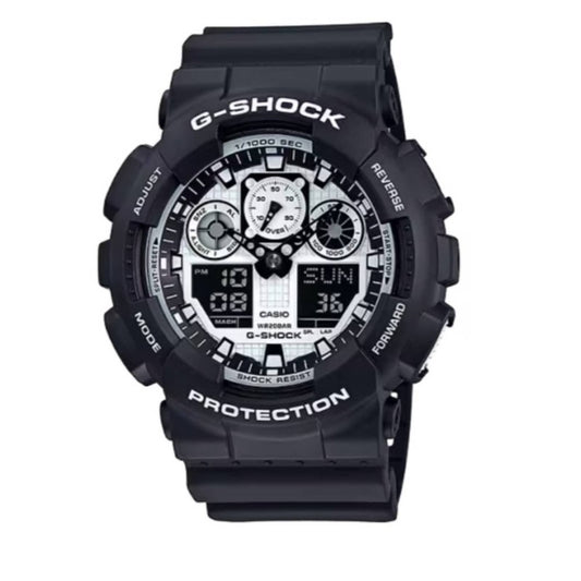 Men's CASIO "G-Shock" 5081 GA-100B Black & White Analog / Digital Watch