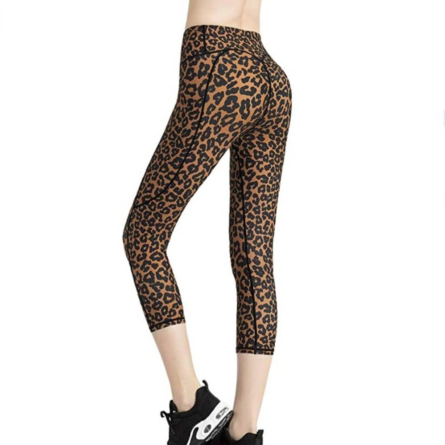 FITTIN Women's Cheetah Workout Capris with Pocket