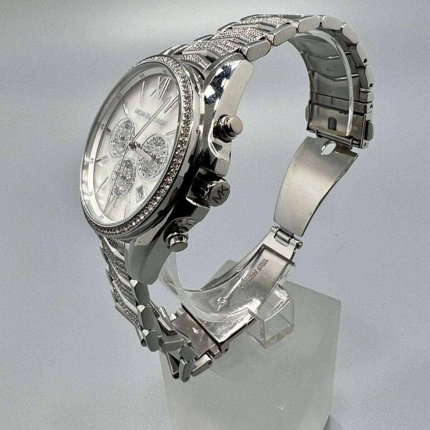 MICHAEL KORS Women's Chronograph Whitney Stainless Steel Pavé Bracelet Watch