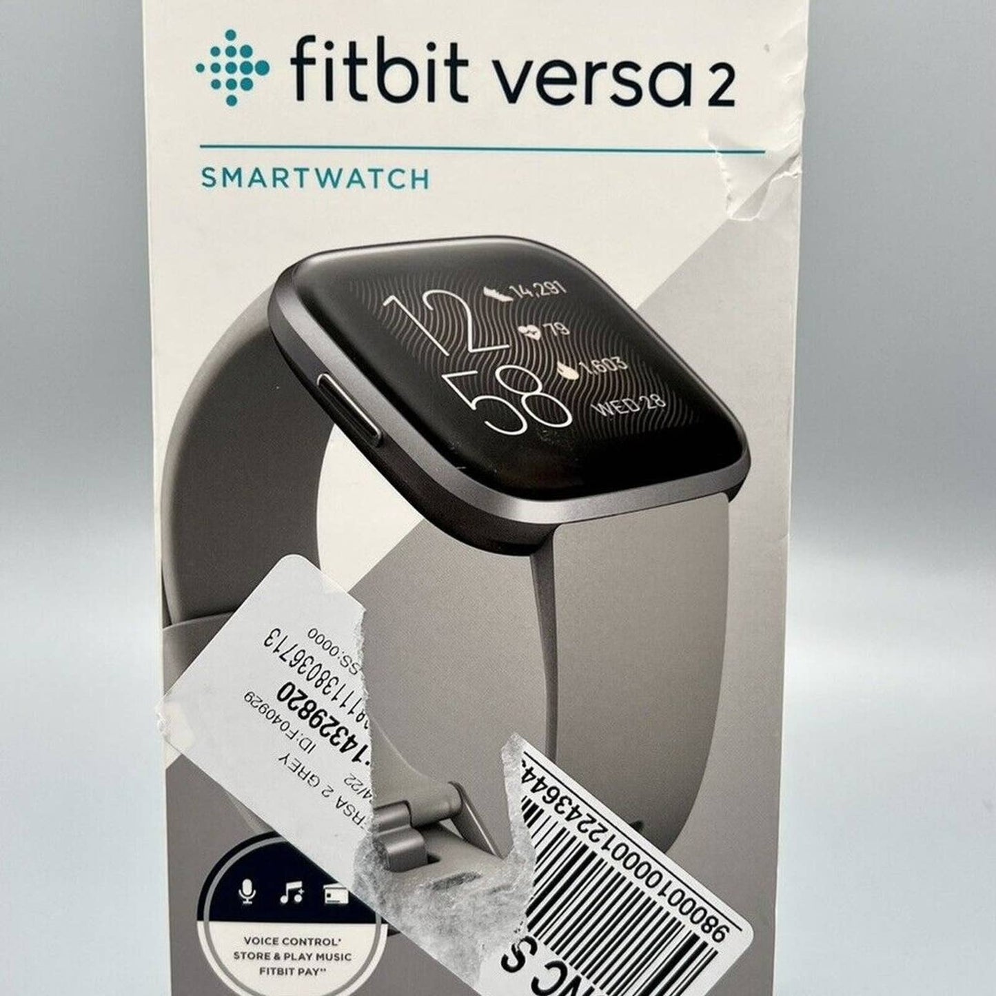 Fitbit Versa Smartwatch with Small & Large Bands - Gray/Silver Aluminum FB504SRG