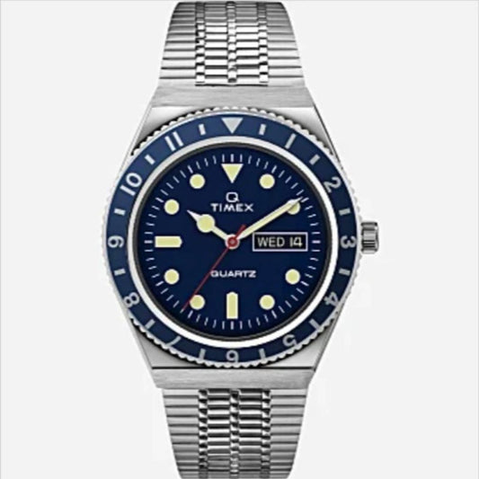 Timex Q Timex Reissue 38mm Blue Dial Stainless Steel Mens Watch TW2U61900