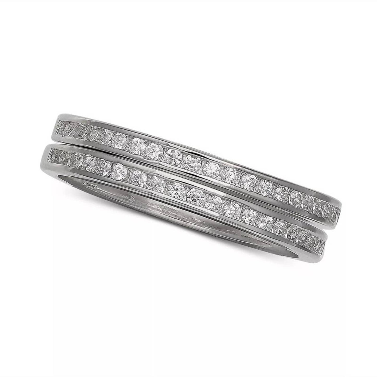 GIANI BERNINI 2-Pc. Set Cubic Zirconia Bands in Sterling Silver